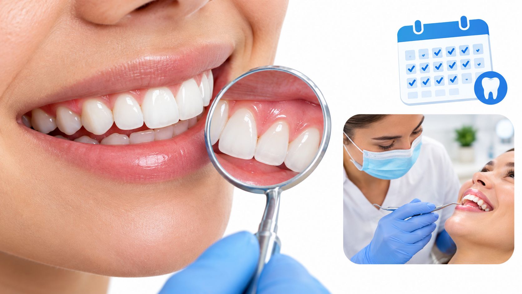 A dentist performing a detailed examination of a patient's teeth and gums during a consultation.